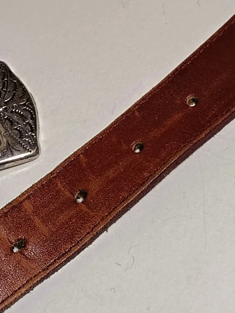 Latigo Western Concho Belt Full Grain Leather Brown Vintage Large Boho Festival - Picture 9 of 12